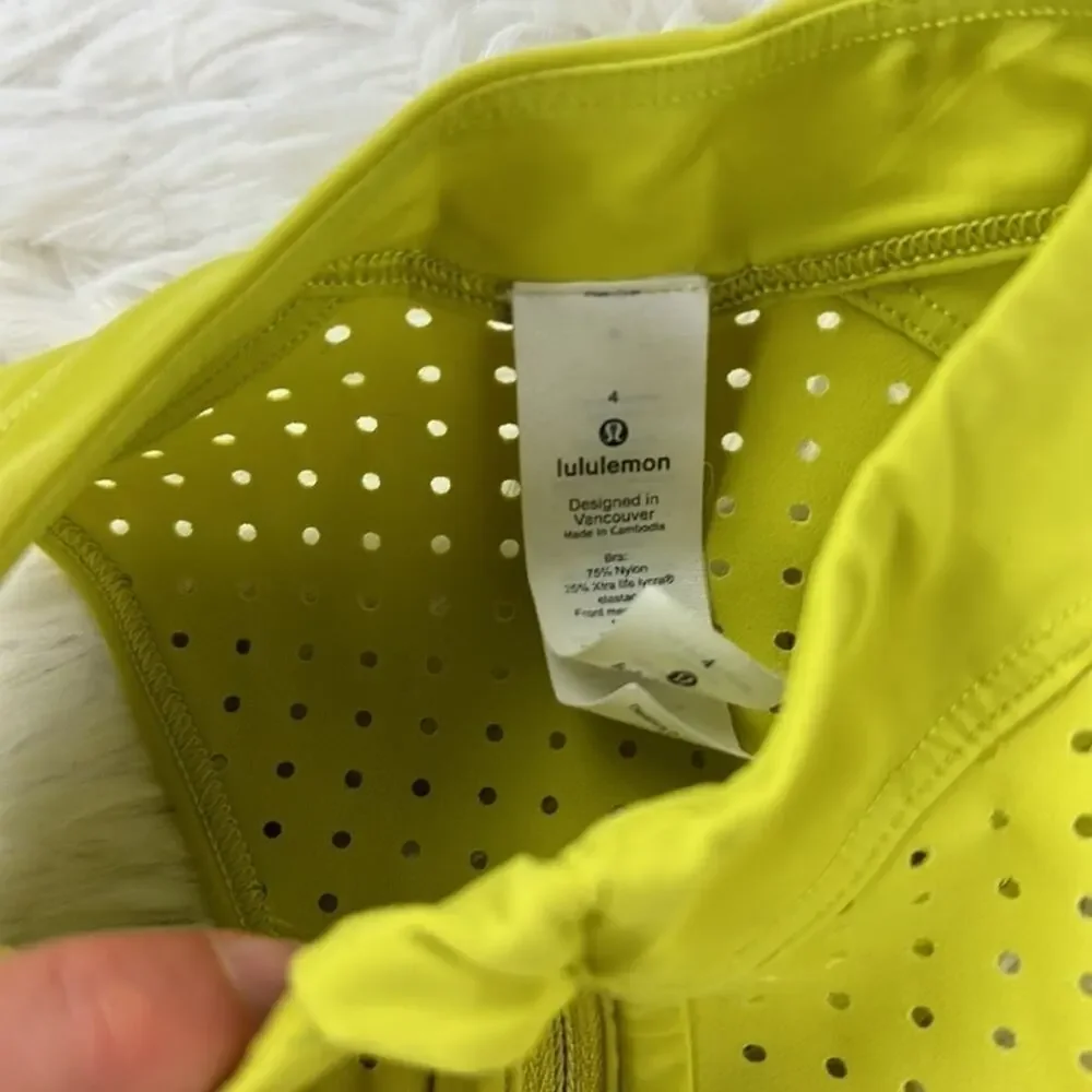 Lululemon Unleash Strength Bra *Medium Support, B/C Cup Yellow Serpentine_3